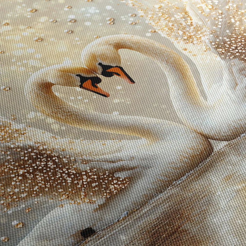 Obraz - Złote łabędzie (125x70 cm)