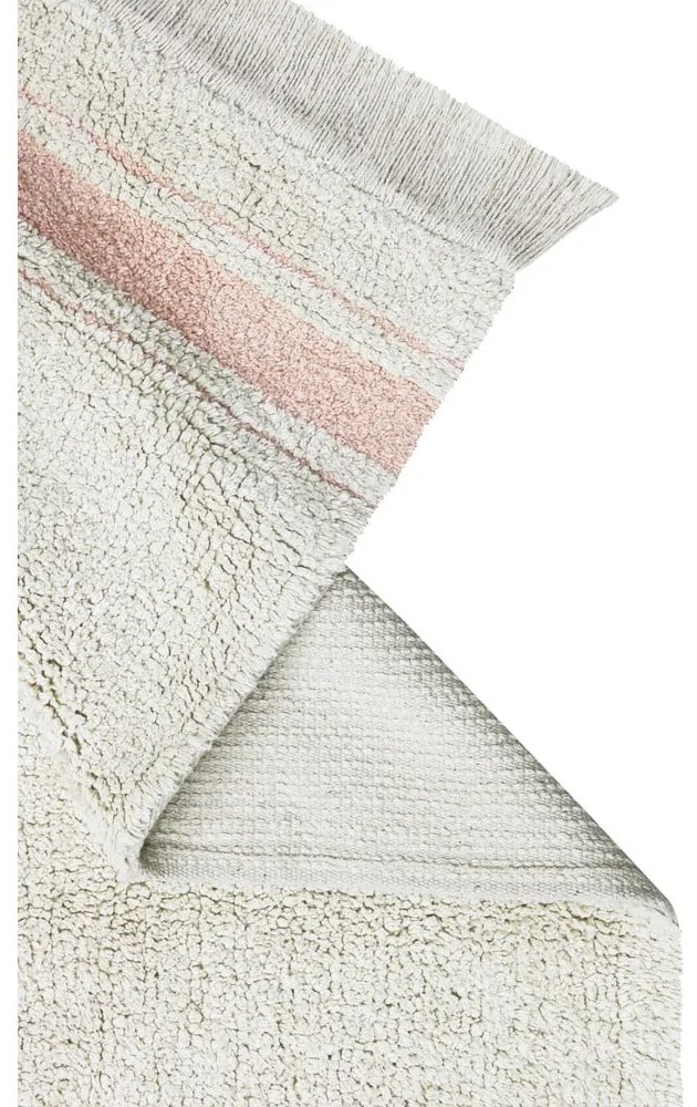 Różowo-kremowy bawełniany dywan tkany ręcznie odpowiedni do prania 90x130 cm Gastro Rose – Lorena Canals