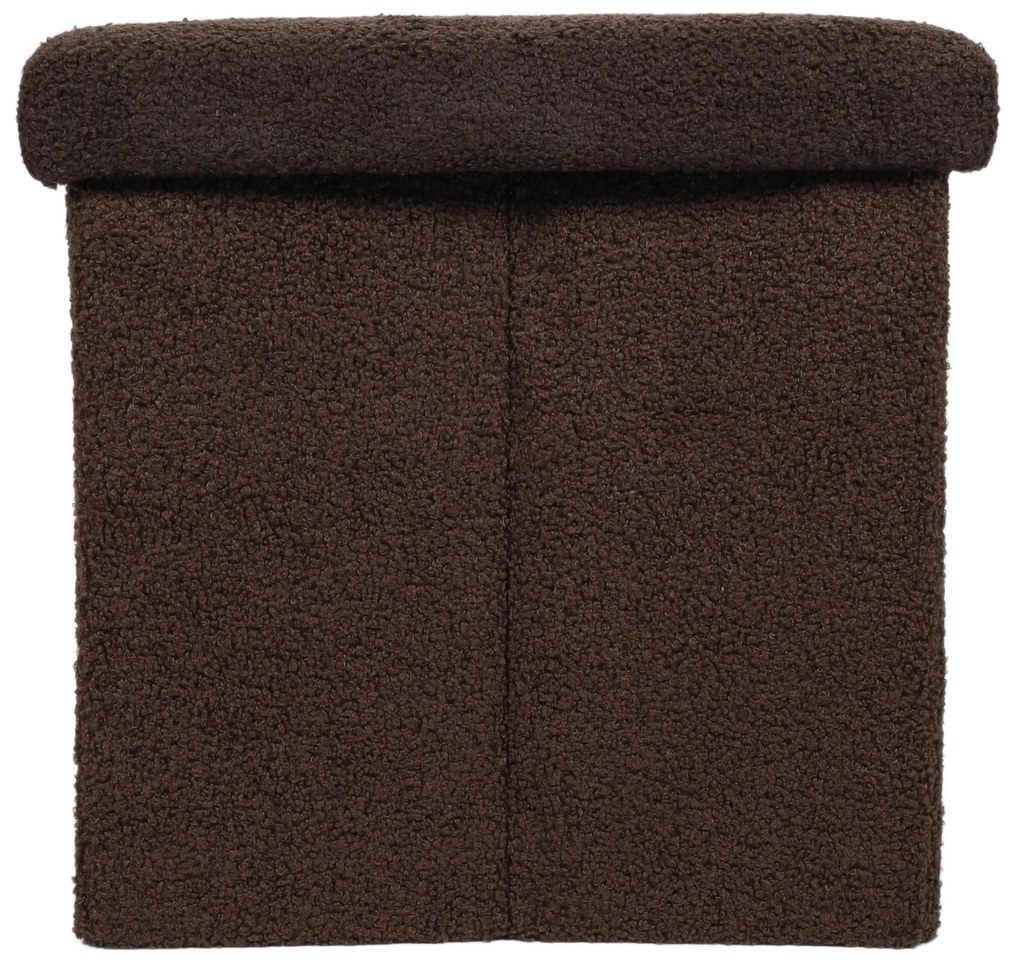 Pufa ze schowkiem boucle BINI, 38 x 38 x 38 cm