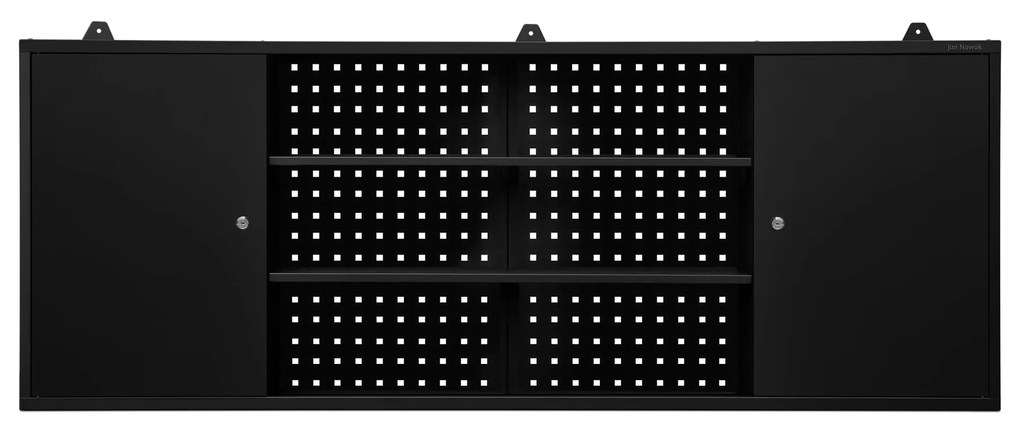 Szafka narzędziowa LEO, 1600 x 600 x 200 mm, All Black: czarna