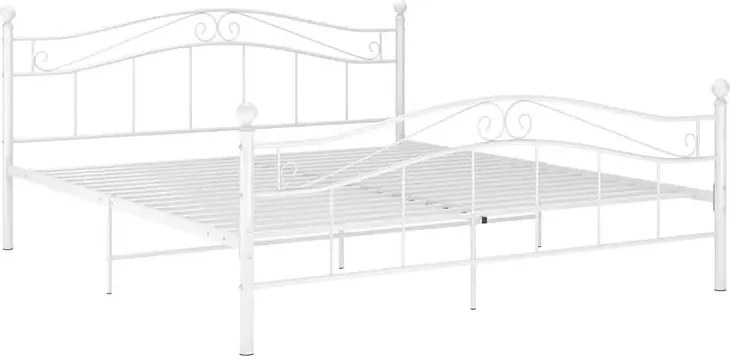 Białe metalowe łóżko z zagłówkiem 160x200 cm S0-G66