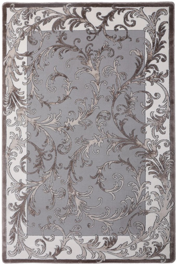 Dywan Gloss Szare liście 133x190 Prostokąt