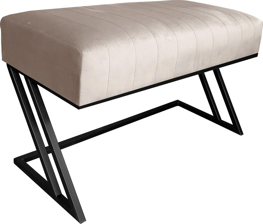 Ławka ZETA tkanina Welur loft ławka metal : Kolor Stelaża - Czarny , Kolor tkaniny - VELVET - MG09, Typ tkaniny - Velvet