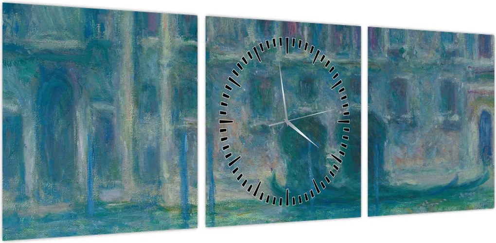 Obraz - Claude Monet, Palazzo da Mula, Venice, reprodukcje (z zegarem) (90x30 cm)