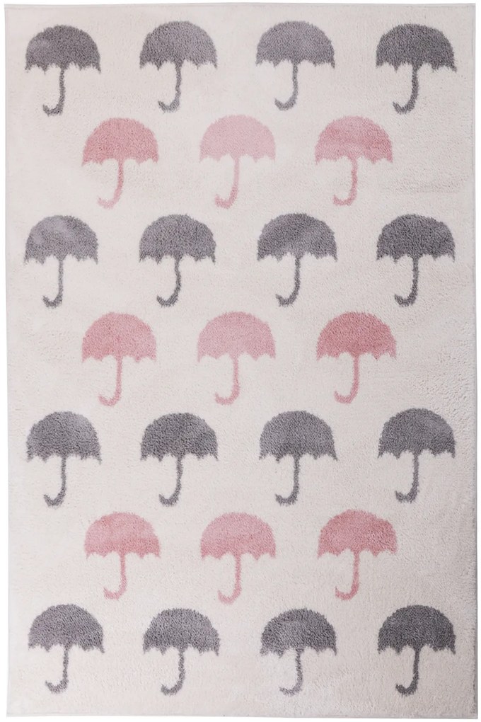 Dywan Merlin Parasolki szare i różowe 160x220 Prostokąt