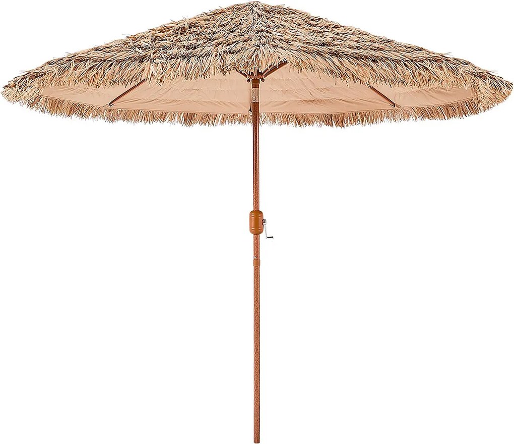 Hawajski Parasol SucceBuy, Uchylny Egzotyczny Parasol 2,7 m ze Strzechą PP, 8 Metalowych Żeberek, na Plażę, Patio, Basen, do Ogrodu