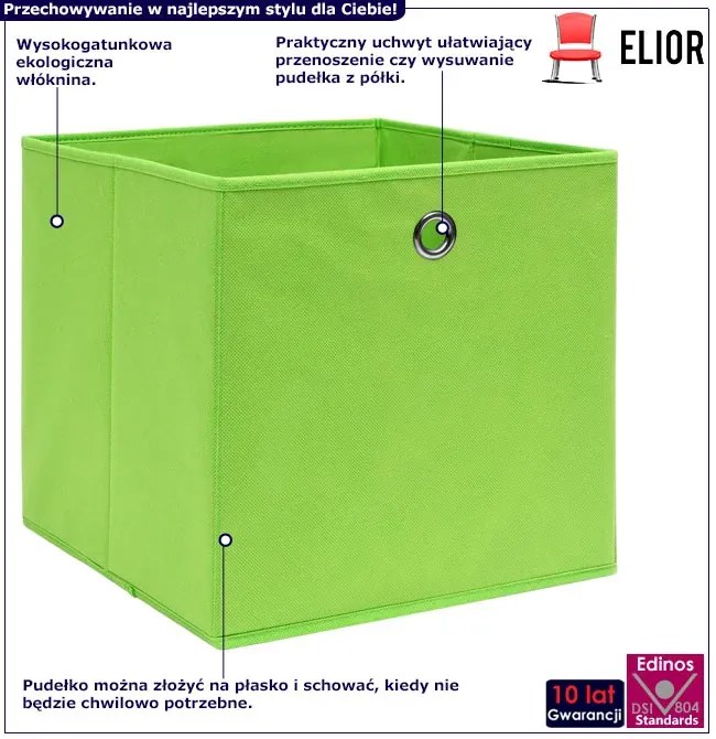 Zielony zestaw pudełek z tkaniny 4 sztuki L1-R36