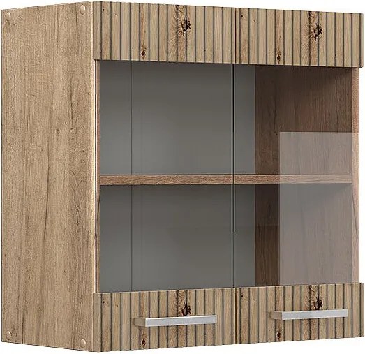 Szklana szafka kuchenna dąb rzemieślniczy 60x31x60 r-line