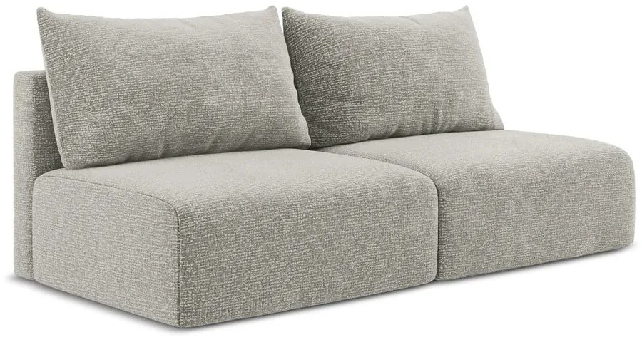 Jasnoszara rozkładana/ze schowkiem sofa 216 cm Kalena – Makamii