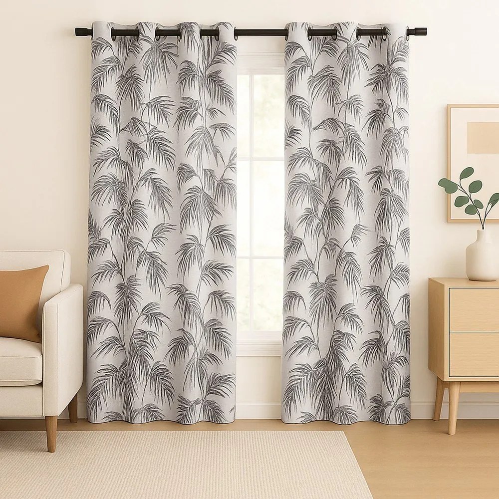 Szara/kremowa zasłona 135x250 cm Palmera – Restilo