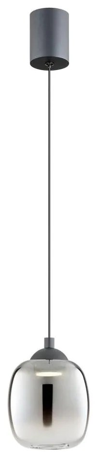 Redo 01-3486 - Lampa wisząca na lince KHADI LED/6W/230V CRI90 śr. 12 cm czarna/przydymiona