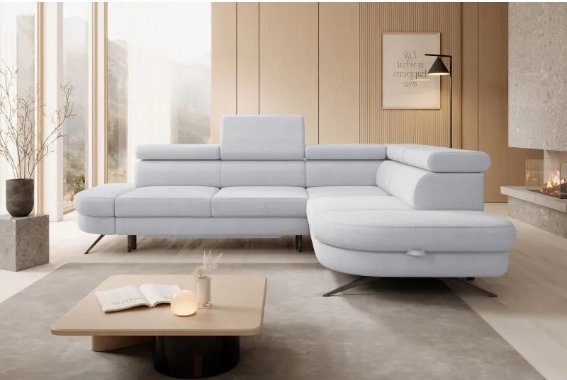 Narożnik OTIS L Prawostronny Regulowane Zagłówki wolnostojący tkanina AURORA 15 WERSAL