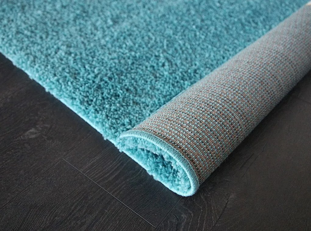 Dywan shaggy Best jednokolorowy turkusowy 80 cm x 150 cm
