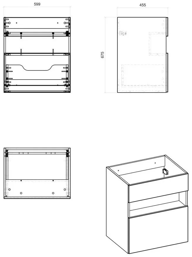 Szafka z umywalką 60 cm K9-W51