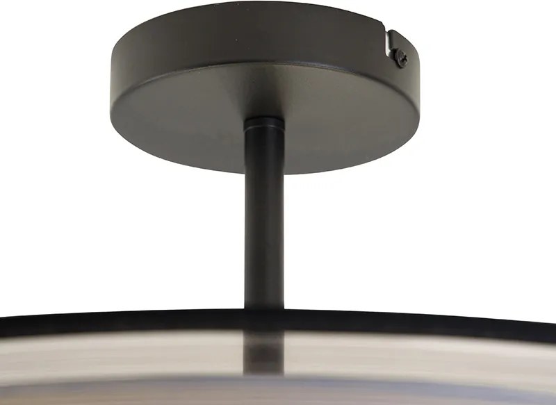 Nowoczesna lampa sufitowa czarna z białym 50cm 3-światła - Drum Duo