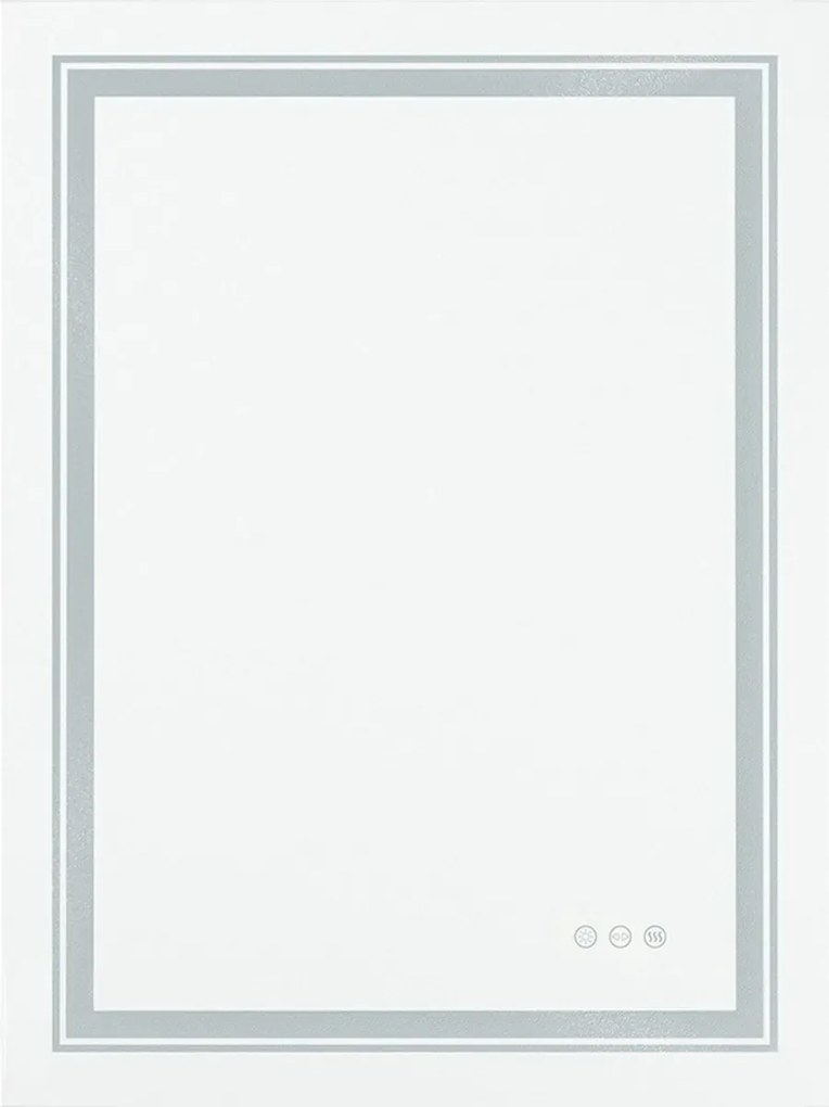 Lustro łazienkowe VERO 60x80cm srebrne z oświetleniem LED HALMAR