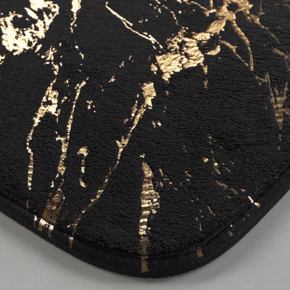 Dywanik łazienkowy w czarno-złotym kolorze 45x45 cm Aquamarbre – douceur d'intérieur