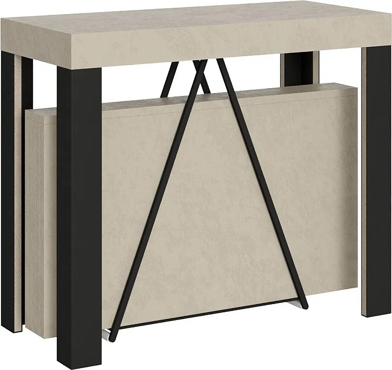 Konsola rozkładana 90x40/300 cm Tarax kaszmir rama w kolorze antracytu