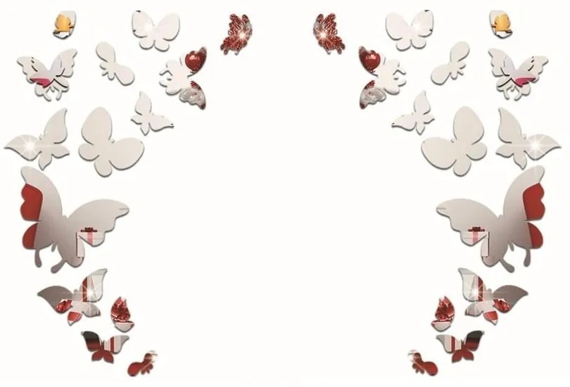 Zestaw 28 naklejek lustrzanych Ambiance Butterfly