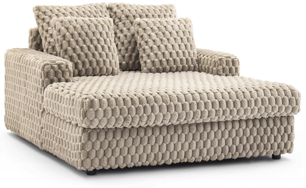 Fotel Wypoczynkowy Sofa KOBEL Beżowy Pluszowy Nowoczesny