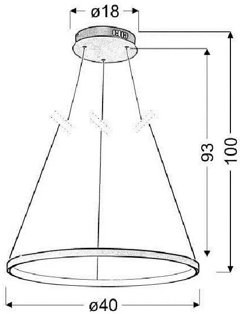 Chromowana lampa wisząca okrąg 40 cm LED - V083 Meriozi