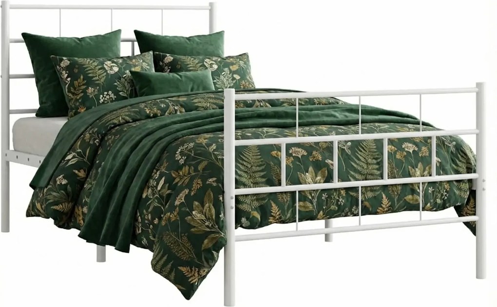 Łóżko białe metalowe 100x200 W2-W08