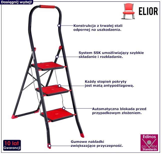 3-stopniowa drabinka domowa C2-S70