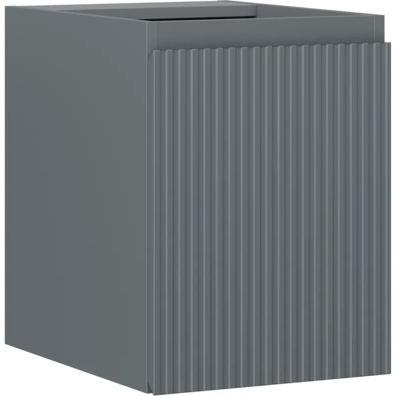 Mexen Rivel szafka łazienkowa podumywalkowa 35 cm, 1 drzwi, ryflowana, grafit mat - 91A21-03547-1-BF66