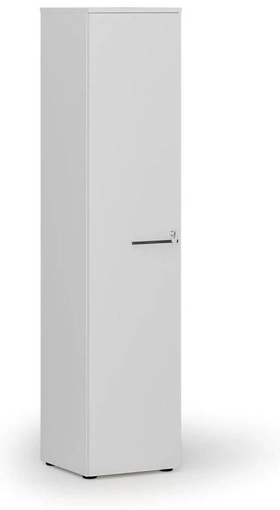 Szafa biurowa wąska PRIMO WHITE, 1781 x 400 x 420 mm, biały