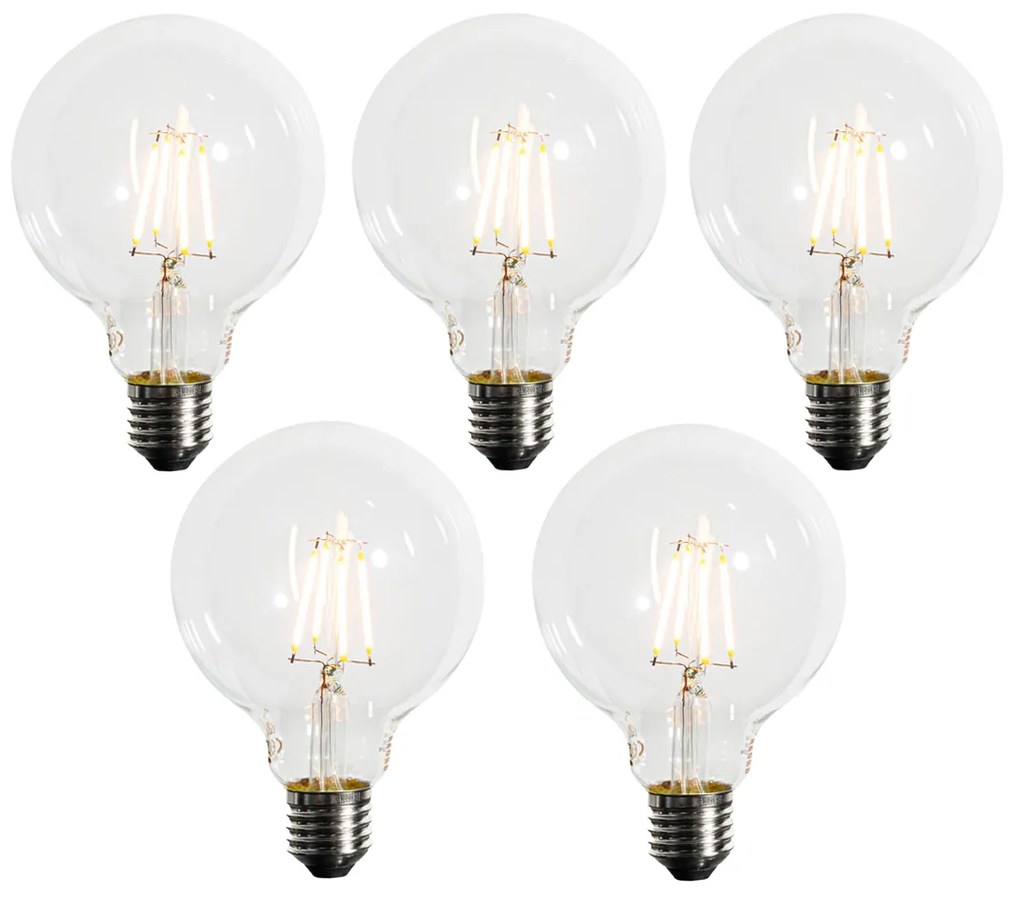 Zestaw 5 Ściemnialna żarówka LED E27 G95 5W 450lm 2200K