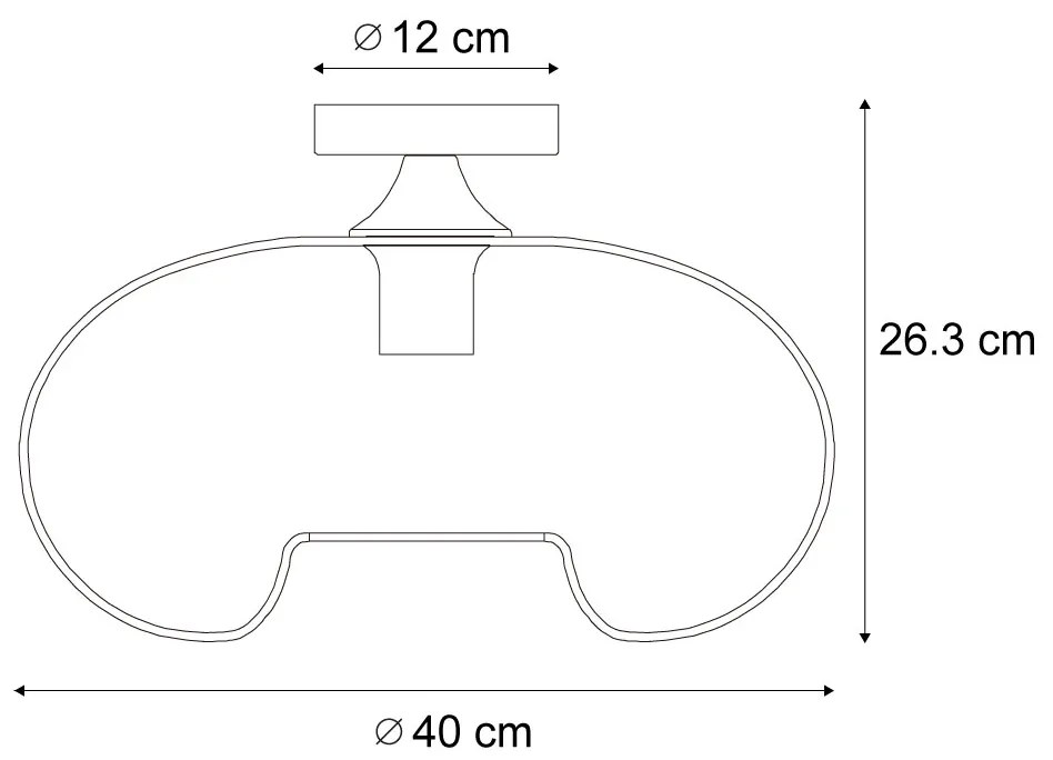 Art Deco Lampa Sufitowa Mosiężna z Bursztynowym Szkłem 40cm - Busa