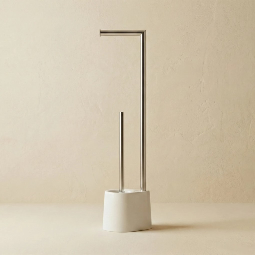 Stojak na papier toaletowy i szczotkę do WC STILK, 63 cm