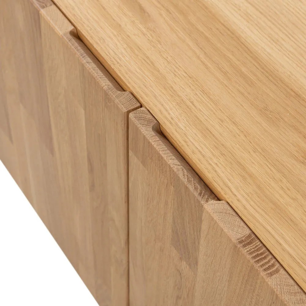 Szafka pod TV z litego drewna dębowego w naturalnym kolorze 180x56x46 cm Bono – WOOOD