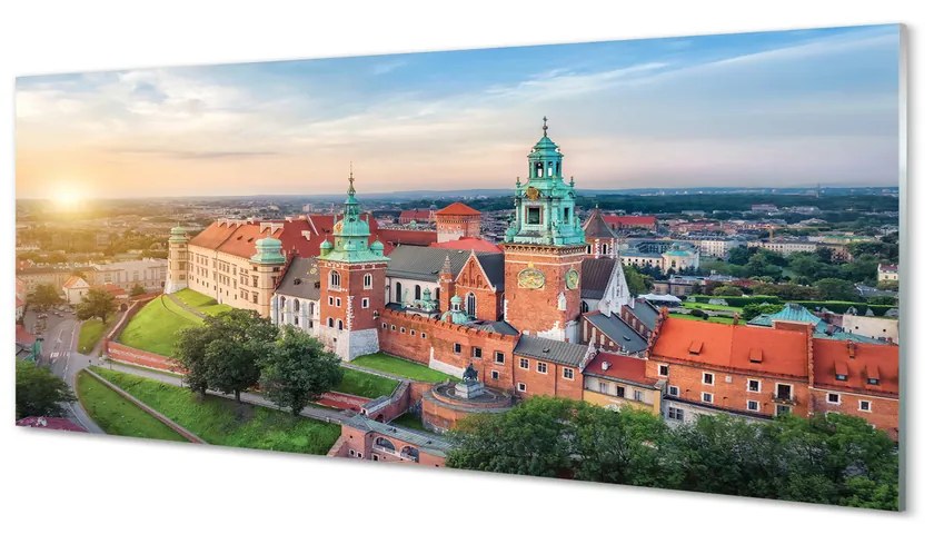 Obraz na szkle Kraków Zamek panorama wschód słońca