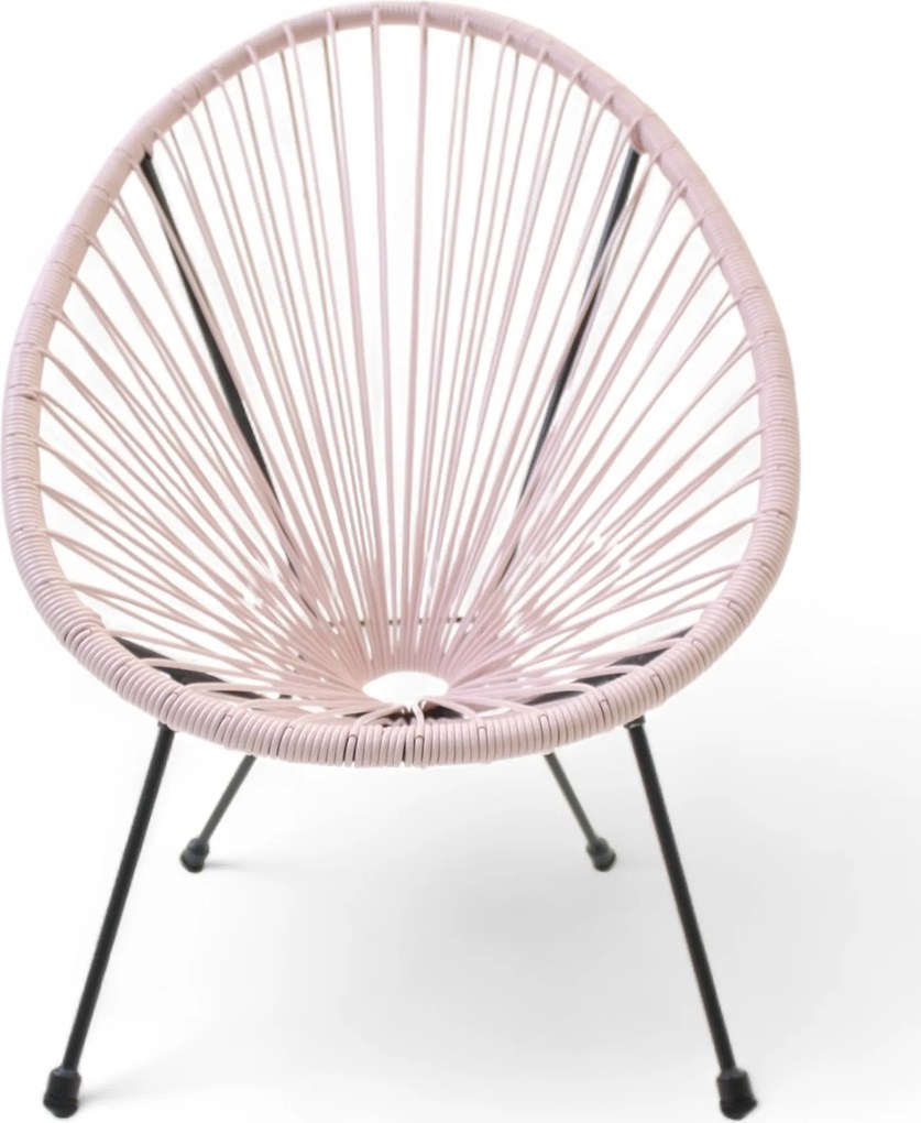 Żyłkowe krzesło ogrodowe dla dzieci Arjana, 66 cm, różowe