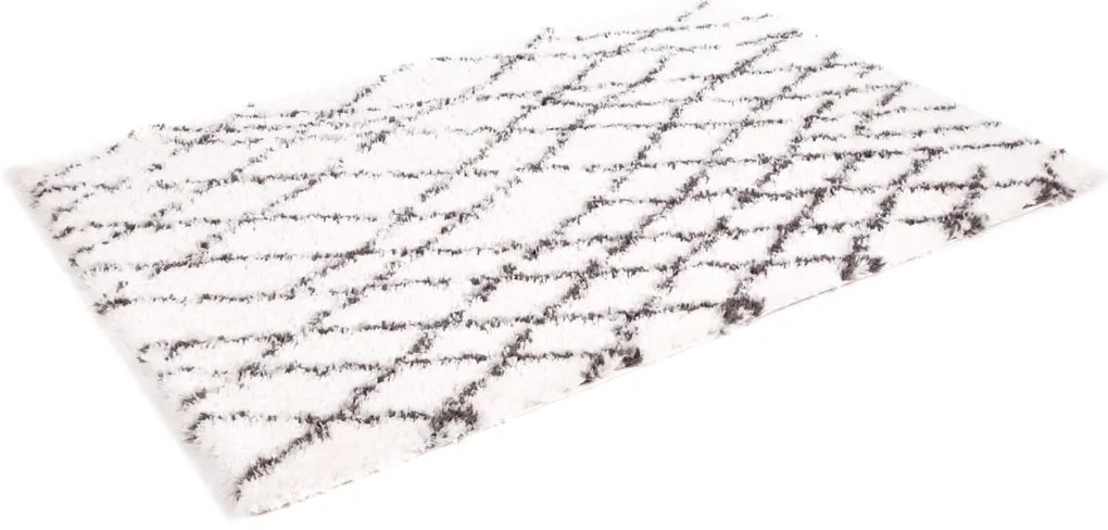Dywan poliestrowy Dream Kratka Szara 140 cm x 200 cm