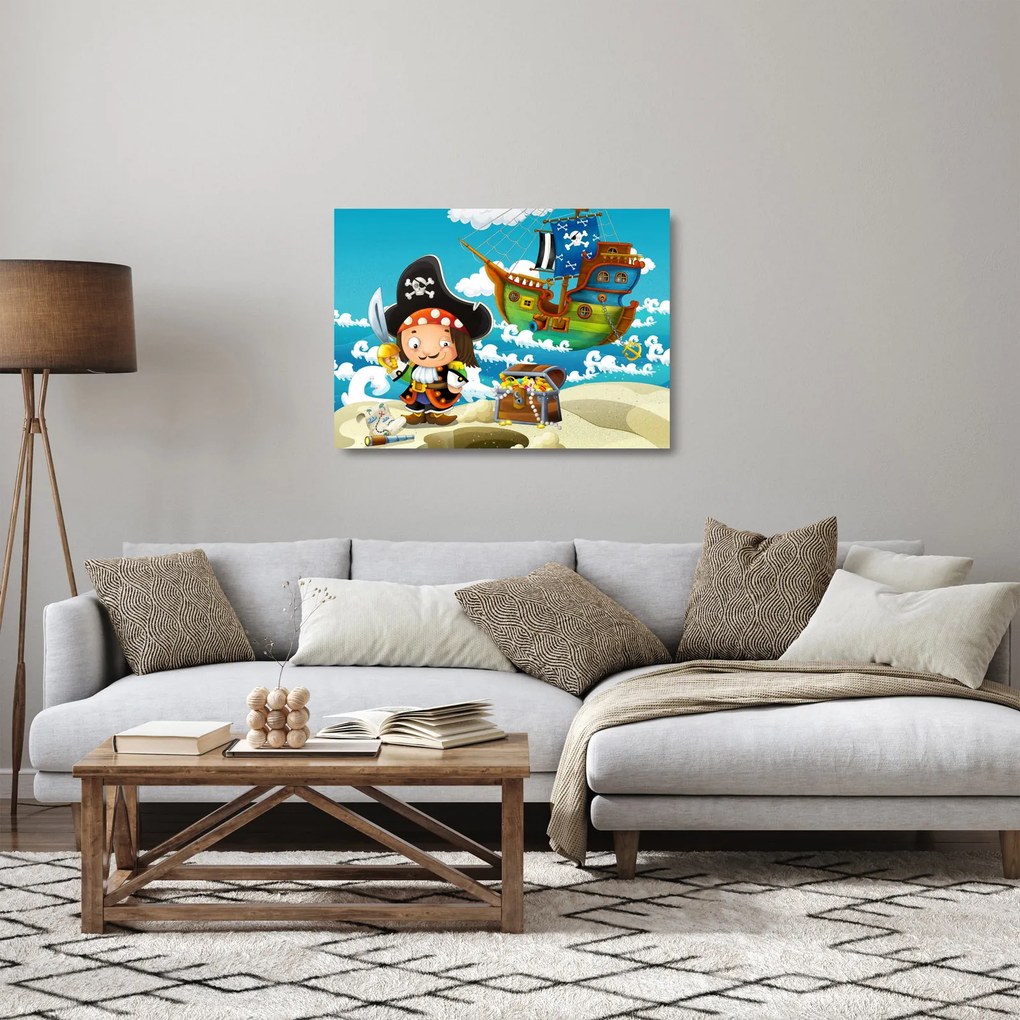 Obraz na szkle - Skarb piratów (70x50 cm)