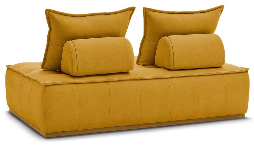 Musztardowa sofa z tkaniny szenilowej 175 cm Elisa – Bobochic Paris