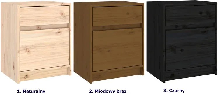 Naturalna sosnowa szafka nocna z szufladą K4-Z18