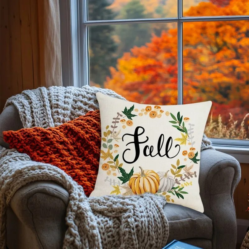 Poszewka na poduszkę FALL 45x45 cm, kremowa