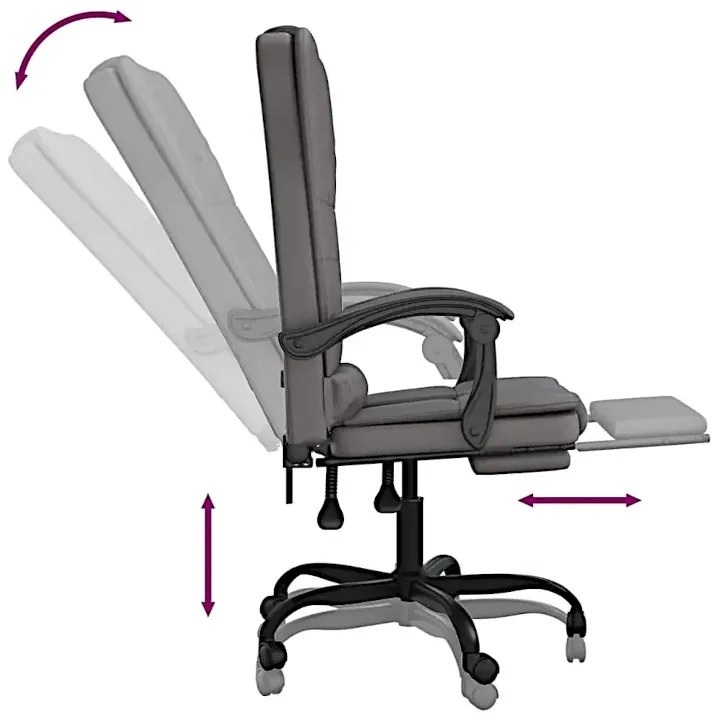 Szary masujący fotel biurowy z podnóżkiem M2-A58