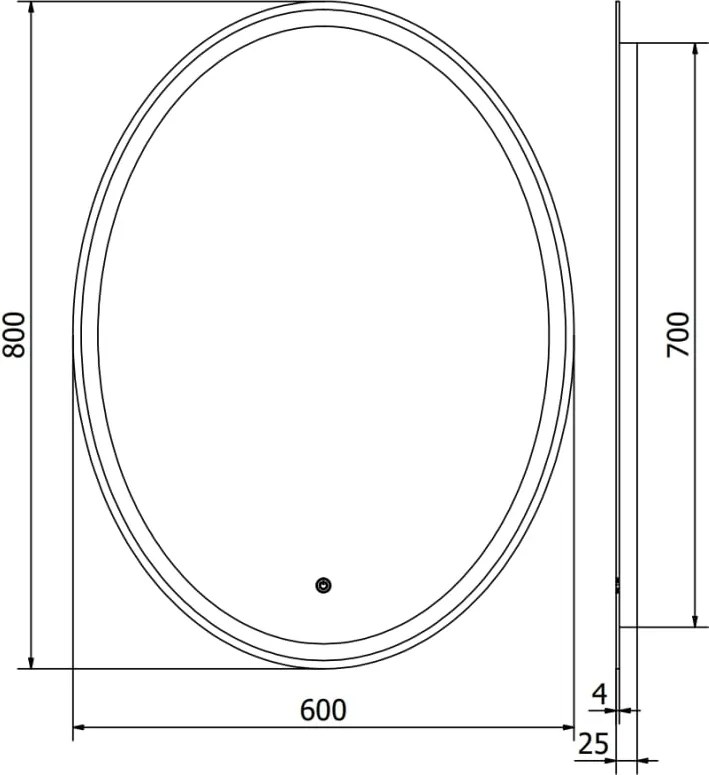 Mexen Elz lustro łazienkowe podświetlane 60 x 80 cm, LED 6000K, antypara - 9802-060-080-611-00
