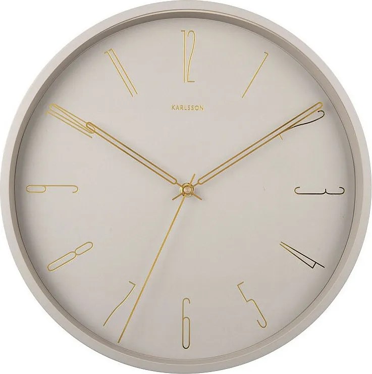 Zegar ścienny Belle Numbers - Ciepły szary - Ø35cm