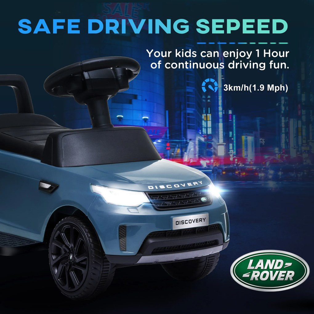 AIYAPLAY Elektryczny samochód dla dzieci 6V, Land Rover, tryb jazdy/pchania, reflektory, muzyka, Błękitny