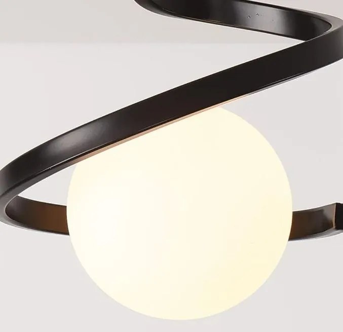 Plafon lampa sufitowa szklana metalowa AT62-1SZ-Czarny