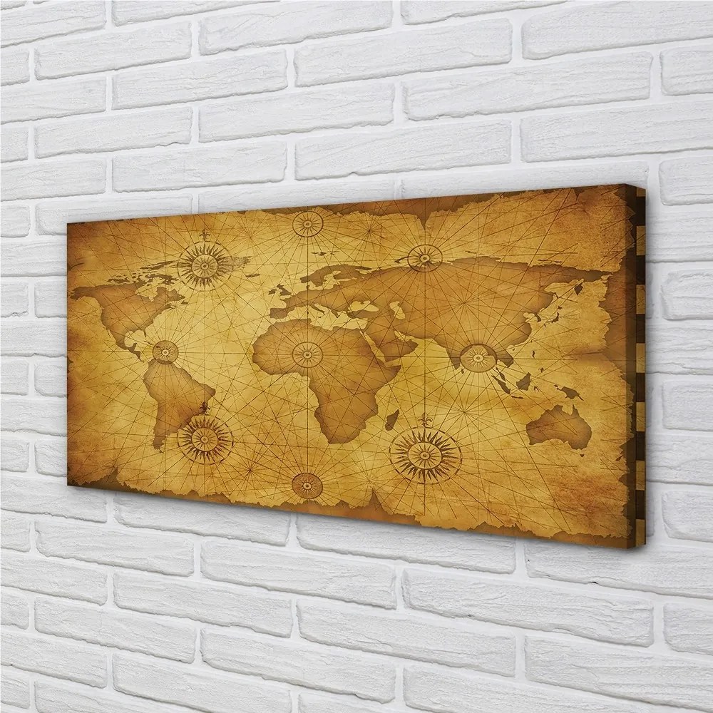 Obraz canvas na ścianę Mapa z Przypalonymi Brzegami