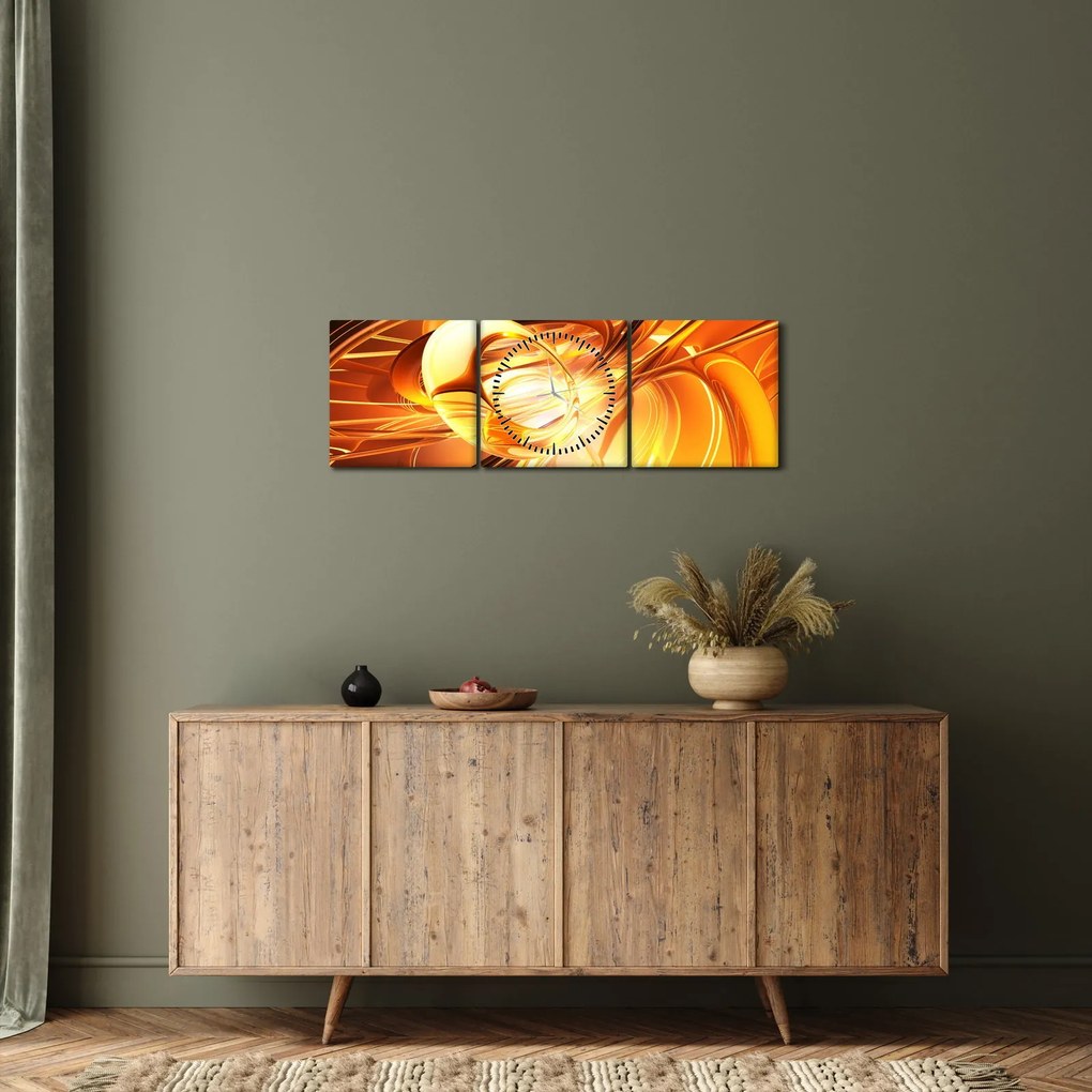 Obraz abstrakcji (z zegarem) (90x30 cm)