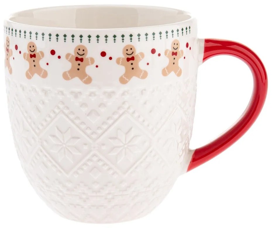 Biały porcelanowy kubek ze świątecznym motywem 630 ml Knitting – Dakls