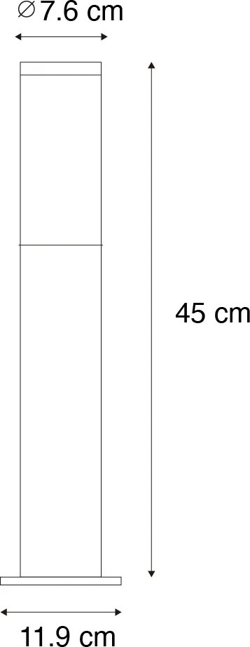 Nowoczesna lampa ogrodowa na słupie czarna 45 cm IP44 - Rox