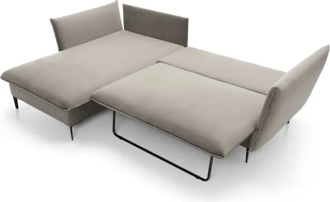 Narożnik GLOSS Lewostronny z funkcją spania, zestaw z poduszkami wolnostojący tkanina RIVIERA 21 Beżowy WERSAL